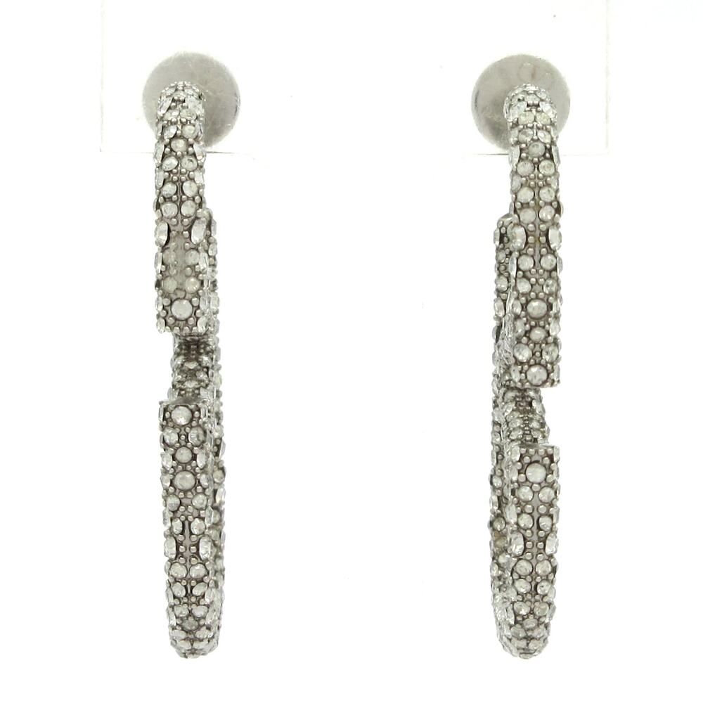 Valentino Garavani Earrings 5W2J0G04YCW Silver Clear Hardware Swarovski